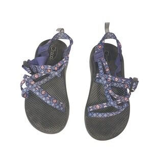Chaco ZX/2 Sandals Women's Sz 5 Adjustable Blue Orange Geometric Thin Strp